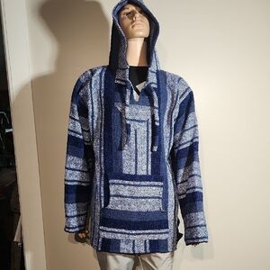Men's Blue Hooded Sweater